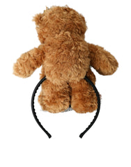 Dolce & Gabbana Brown Teddy Bear Gold Crystal Crown Hair Band Diadem - Retail Flare