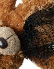 Dolce & Gabbana Brown Teddy Bear Gold Crystal Crown Hair Band Diadem - Retail Flare