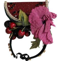 Dolce & Gabbana Red Watermelon Cherry Crystal Hairband Statement Diadem - Retail Flare