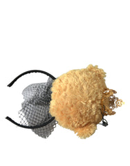 Dolce & Gabbana Brown Teddy Bear Gold Crystal Crown Hair Band Diadem - Retail Flare