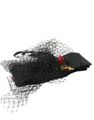 Dolce & Gabbana Black Strawberry Sicily Crystal Mesh Net Headband Diadem - Retail Flare
