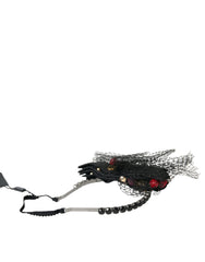 Dolce & Gabbana Black Strawberry Sicily Crystal Mesh Net Headband Diadem - Retail Flare