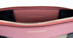 Burberry Peyton House Check Derby Cinnamon Red Grain Leather Pouch Crossbody Bag - Retail Flare