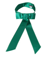 Dolce & Gabbana Green Silk Satin Waist Women Belt - Retail Flare
