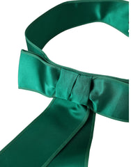 Dolce & Gabbana Green Silk Satin Waist Women Belt - Retail Flare