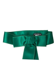 Dolce & Gabbana Green Silk Satin Waist Women Belt - Retail Flare