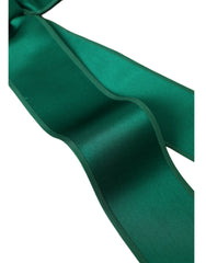 Dolce & Gabbana Green Silk Satin Waist Women Belt - Retail Flare