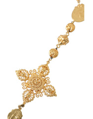 Dolce & Gabbana Gold Tone Chain Brass Beaded Statement Sicily Necklace - Retail Flare