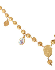 Dolce & Gabbana Gold Tone Chain Brass Beaded Statement Sicily Necklace - Retail Flare