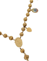 Dolce & Gabbana Gold Tone Chain Brass Beaded Statement Sicily Necklace - Retail Flare