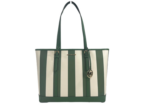 Michael Kors Jet Set Travel Large TZ Shoulder PVC Tote Bag Purse Fern Green - Retail Flare