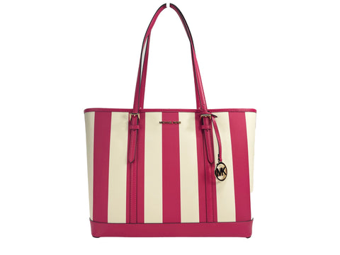 Michael Kors Jet Set Travel Large TZ Shoulder PVC Tote Bag Purse Pink - Retail Flare