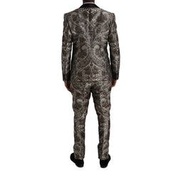 Dolce & Gabbana Brown Floral Jacquard Formal 3 Piece Suit - Retail Flare