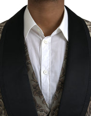 Dolce & Gabbana Brown Floral Jacquard Formal 3 Piece Suit - Retail Flare