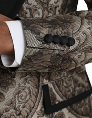 Dolce & Gabbana Brown Floral Jacquard Formal 3 Piece Suit - Retail Flare