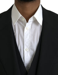 Dolce & Gabbana Black Polyester STAFF Formal 3 Piece Suit - Retail Flare