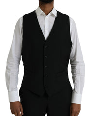 Dolce & Gabbana Black Polyester STAFF Formal 3 Piece Suit - Retail Flare