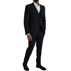 Dolce & Gabbana Blue Fantasy MARTINI Formal 3 Piece Suit - Retail Flare