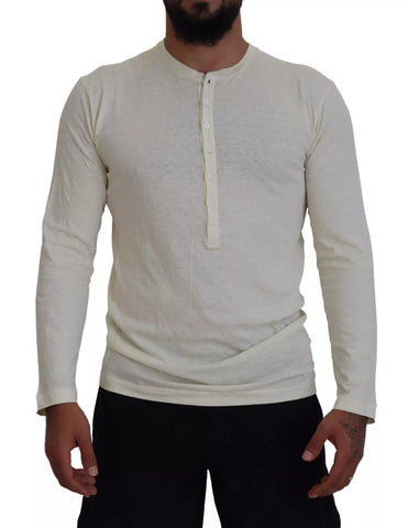 Dsquared² Beige Cotton Linen Long Sleeves Pullover Sweater - Retail Flare