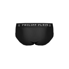 Philipp Plein Black Polyamide Men Swim Briefs