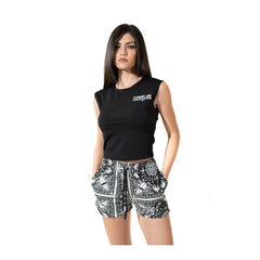 Comme Des Fuckdown Chic Monochrome Palms Cotton Shorts - Retail Flare