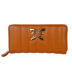 Ungaro Chic Quilted Faux Leather Wallet in Brown - Retail Flare