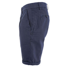 Yes Zee Chic Blue Cotton Blend Bermuda Shorts - Retail Flare