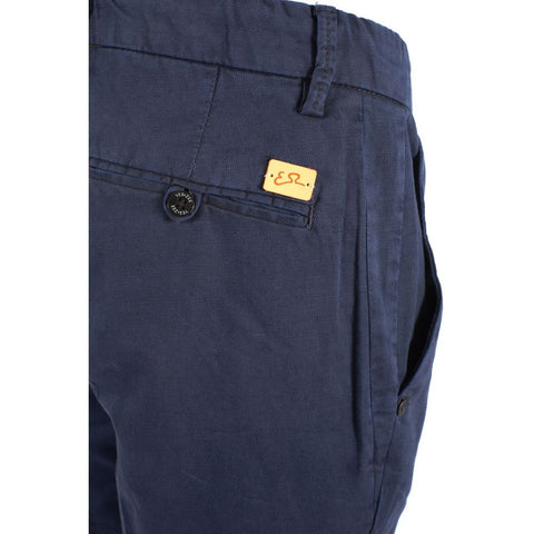 Yes Zee Chic Blue Cotton Blend Bermuda Shorts - Retail Flare