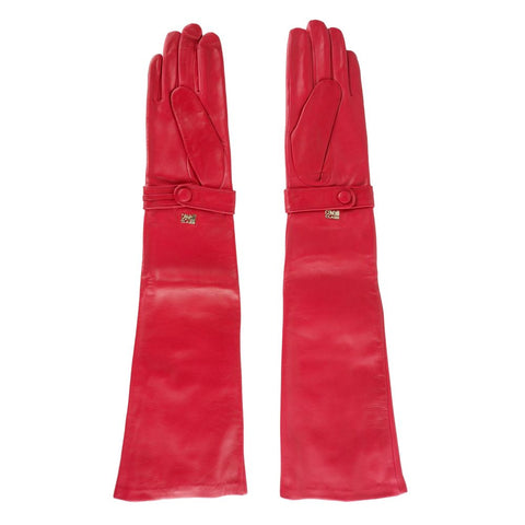 Cavalli Class Red Lambskin Women Glove - Retail Flare
