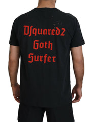 Dsquared² Black Chain Embellished Cotton Short Sleeve T-shirt - Retail Flare