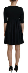 Dsquared² Black Acetate Short Sleeves A-line Sheath Dress - Retail Flare