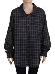 Dsquared² Black Checkered Collared Button Long Sleeves Shirt - Retail Flare