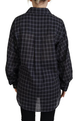 Dsquared² Black Checkered Collared Button Long Sleeves Shirt - Retail Flare