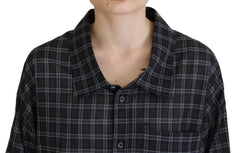 Dsquared² Black Checkered Collared Button Long Sleeves Shirt - Retail Flare