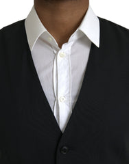 Dolce & Gabbana Black Wool Formal Dress Waistcoat Vest - Retail Flare