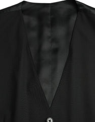 Dolce & Gabbana Black Wool Formal Dress Waistcoat Vest - Retail Flare