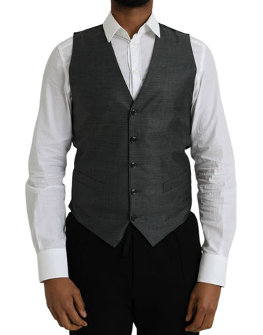Dolce & Gabbana Gray Wool Formal Dress Waistcoat Vest - Retail Flare