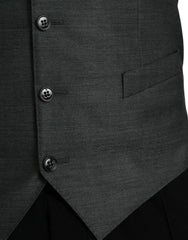 Dolce & Gabbana Gray Wool Formal Dress Waistcoat Vest - Retail Flare