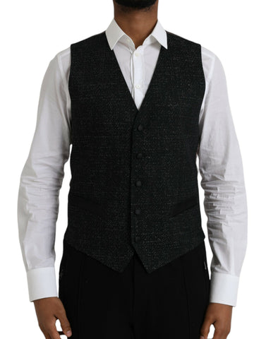Dolce & Gabbana Black Brown Silk Waistcoat Dress Formal Vest - Retail Flare