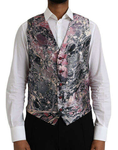 Dolce & Gabbana Multicolor Galaxy Silk Waistcoat Formal Vest - Retail Flare