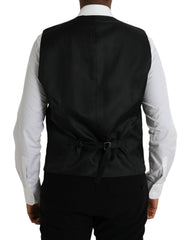 Dolce & Gabbana Black Wool Waistcoat Dress Formal Vest - Retail Flare