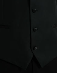 Dolce & Gabbana Black Wool Waistcoat Dress Formal Vest - Retail Flare