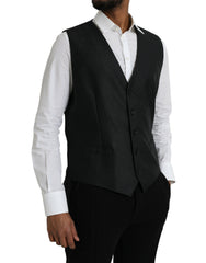 Dolce & Gabbana Black Wool Waistcoat Dress Formal Vest - Retail Flare