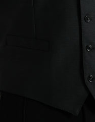 Dolce & Gabbana Black Wool Waistcoat Dress Formal Vest - Retail Flare