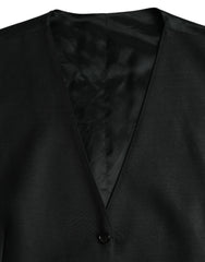 Dolce & Gabbana Black Wool Waistcoat Dress Formal Vest - Retail Flare