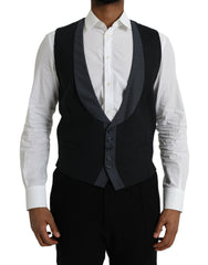 Dolce & Gabbana Black Wool Waistcoat Dress Formal Vest - Retail Flare