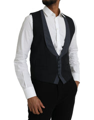 Dolce & Gabbana Black Wool Waistcoat Dress Formal Vest - Retail Flare