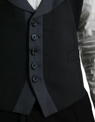 Dolce & Gabbana Black Wool Waistcoat Dress Formal Vest - Retail Flare