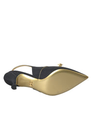 Dolce & Gabbana Black Leather Faux Pearls Slingbacks Shoes Dolce & Gabbana Retail Flare