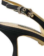 Dolce & Gabbana Black Leather Faux Pearls Slingbacks Shoes Dolce & Gabbana Retail Flare